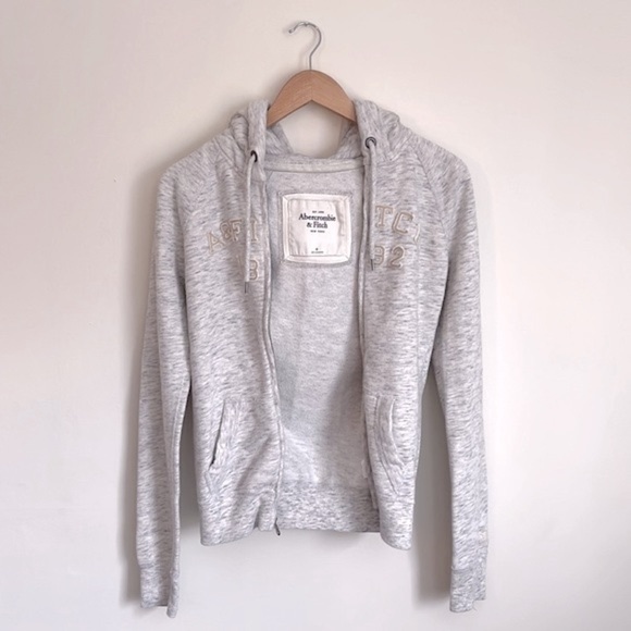 Abercrombie & Fitch Full Zip Drawstring Hoodie Sweater - Picture 2 of 6